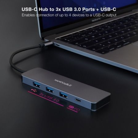 Hub USB Tipo-C Nanocable 10.16.4409/ 3xUSB/ 1xUSB Tipo-C/ Gris Hub USB Tipo-C Nanocable 10.16.4409/ 3xUSB/ 1xUSB Tipo-C/ Gris
