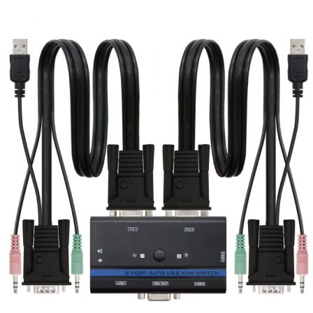 KVM Switch Nanocable 10.12.0001/ PC - CPU: 2 VGA + 2 USB + 4 JACK 3.5 / CONSOLA: 2 USB + VGA + 2 JACK 2.5/ 1.4m KVM Switch Nanocable 10.12.0001/ PC - CPU: 2 VGA + 2 USB + 4 JACK 3.5 / CONSOLA: 2 USB + VGA + 2 JACK 2.5/ 1.4m