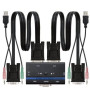 KVM Switch Nanocable 10.12.0001/ PC - CPU: 2 VGA + 2 USB + 4 JACK 3.5 / CONSOLA: 2 USB + VGA + 2 JACK 2.5/ 1.4m