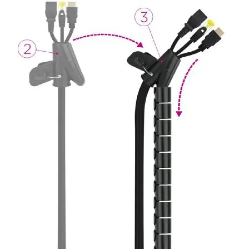 Organizador de Cables en Espiral Nanocable 10.36.0002-BK/ 2m Organizador de Cables en Espiral Nanocable 10.36.0002-BK/ 2m