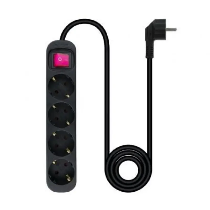 Regleta con Interruptor Nanocable 10.37.0004-BK/ 4 Tomas de Corriente/ Cable 1.4m/ Negro Regleta con Interruptor Nanocable 10.37.0004-BK/ 4 Tomas de Corriente/ Cable 1.4m/ Negro