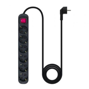 Regleta con Interruptor Nanocable 10.37.0006-BK/ 6 Tomas de Corriente/ Cable 1.4m/ Negro Regleta con Interruptor Nanocable 10.37.0006-BK/ 6 Tomas de Corriente/ Cable 1.4m/ Negro