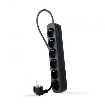 Regleta Nanocable 10.37.0006-NS-BK/ 6 Tomas de Corriente/ Cable 1.4m/ Negra Regleta Nanocable 10.37.0006-NS-BK/ 6 Tomas de Corriente/ Cable 1.4m/ Negra