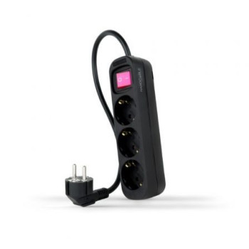 Regleta con Interruptor Nanocable 10.38.0003-BK/ 3 Tomas de Corriente/ Cable 1.4m/ Negra Regleta con Interruptor Nanocable 10.38.0003-BK/ 3 Tomas de Corriente/ Cable 1.4m/ Negra