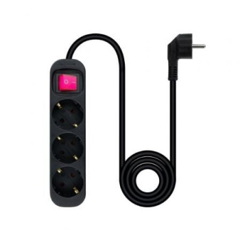 Regleta con Interruptor Nanocable 10.38.0003-BK/ 3 Tomas de Corriente/ Cable 1.4m/ Negra Regleta con Interruptor Nanocable 10.38.0003-BK/ 3 Tomas de Corriente/ Cable 1.4m/ Negra