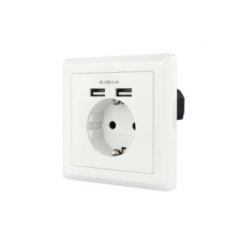 Roseta de Pared Nanocable 10.35.0010/ 1 Schuko/ 2 USB Roseta de Pared Nanocable 10.35.0010/ 1 Schuko/ 2 USB