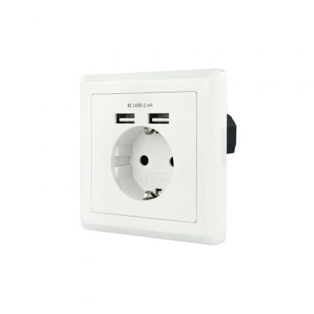 Roseta de Pared Nanocable 10.35.0010/ 1 Schuko/ 2 USB Roseta de Pared Nanocable 10.35.0010/ 1 Schuko/ 2 USB