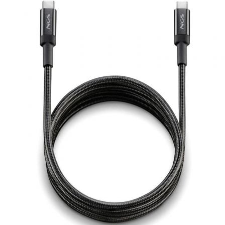 Cable USB 2.0 Tipo-C NGS KNOT/ USB Tipo-C Macho - USB Tipo-C Macho/ Hasta 100W/ 480Mbps/ 2m/ Negro Cable USB 2.0 Tipo-C NGS KNOT/ USB Tipo-C Macho - USB Tipo-C Macho/ Hasta 100W/ 480Mbps/ 2m/ Negro
