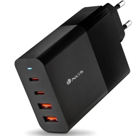 Cargador de Pared NGS Bud/ 2xUSB Tipo-C/ 2xUSB/ 100W Cargador de Pared NGS Bud/ 2xUSB Tipo-C/ 2xUSB/ 100W