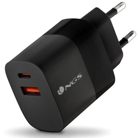 Cargador de Pared NGS Bud/ 1xUSB Tipo-C/ 1xUSB/ 45W Cargador de Pared NGS Bud/ 1xUSB Tipo-C/ 1xUSB/ 45W