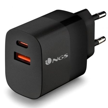 Cargador de Pared NGS Bud/ 1xUSB Tipo-C/ 1xUSB/ 45W Cargador de Pared NGS Bud/ 1xUSB Tipo-C/ 1xUSB/ 45W