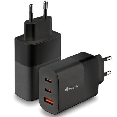 Cargador de Pared NGS Bud/ 2xUSB Tipo-C/ 1xUSB/ 65W Cargador de Pared NGS Bud/ 2xUSB Tipo-C/ 1xUSB/ 65W