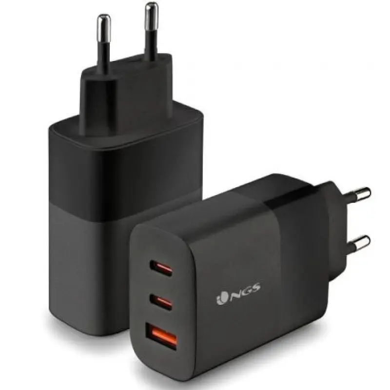 Cargador de Pared NGS Bud/ 2xUSB Tipo-C/ 1xUSB/ 65W Cargador de Pared NGS Bud/ 2xUSB Tipo-C/ 1xUSB/ 65W