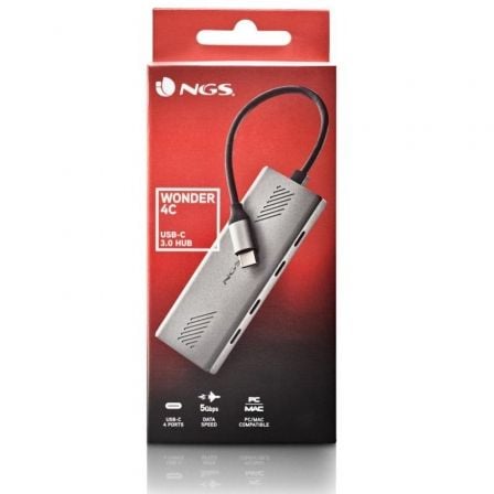 Hub USB Tipo-C NGS Wonder4-C/ 4xUSB Tipo-C Hub USB Tipo-C NGS Wonder4-C/ 4xUSB Tipo-C