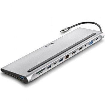 Docking USB Tipo-C NGS WonderDock12/ 3xUSB/ 2xHDMI/ 1xVGA/ 1xRJ45/ 1xLector de Tarjetas/ 1xJack 3.5/ 1xUSB Tipo-C PD/ Gris Docking USB Tipo-C NGS WonderDock12/ 3xUSB/ 2xHDMI/ 1xVGA/ 1xRJ45/ 1xLector de Tarjetas/ 1xJack 3.5/ 1xUSB Tipo-C PD/ Gris