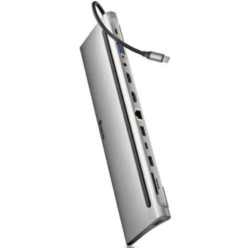 Docking USB Tipo-C NGS WonderDock12/ 3xUSB/ 2xHDMI/ 1xVGA/ 1xRJ45/ 1xLector de Tarjetas/ 1xJack 3.5/ 1xUSB Tipo-C PD/ Gris Docking USB Tipo-C NGS WonderDock12/ 3xUSB/ 2xHDMI/ 1xVGA/ 1xRJ45/ 1xLector de Tarjetas/ 1xJack 3.5/ 1xUSB Tipo-C PD/ Gris