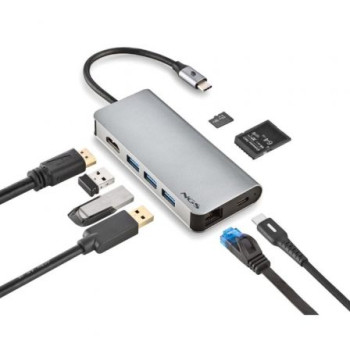 Docking USB Tipo-C NGS WonderDock8/ 3xUSB/ 1xUSB Tipo-C DP/ 1xHDMI/ 1xRJ45/ 1xLector Tarjetas SD Docking USB Tipo-C NGS WonderDock8/ 3xUSB/ 1xUSB Tipo-C DP/ 1xHDMI/ 1xRJ45/ 1xLector Tarjetas SD