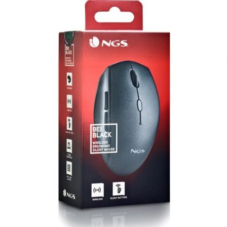 Ratón Inalámbrico NGS Bee Black/ Hasta 1600 DPI Ratón Inalámbrico NGS Bee Black/ Hasta 1600 DPI