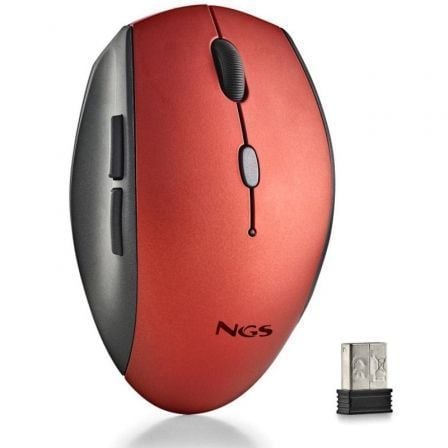 Ratón Inalámbrico NGS Bee Red/ Hasta 1600 DPI/ Rojo Ratón Inalámbrico NGS Bee Red/ Hasta 1600 DPI/ Rojo