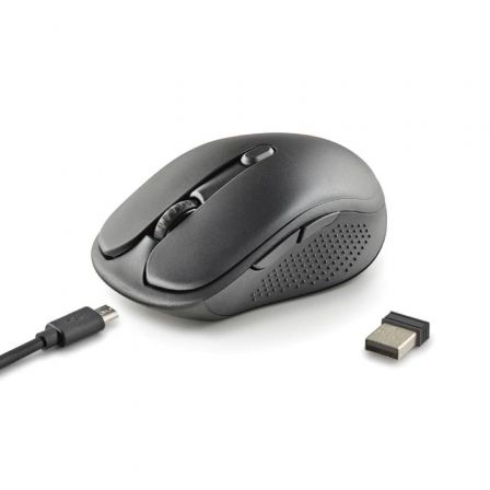 Ratón Inalámbrico NGS Evo Rust/ Batería recargable/ Hasta 1600 DPI/ Negro Ratón Inalámbrico NGS Evo Rust/ Batería recargable/ Hasta 1600 DPI/ Negro