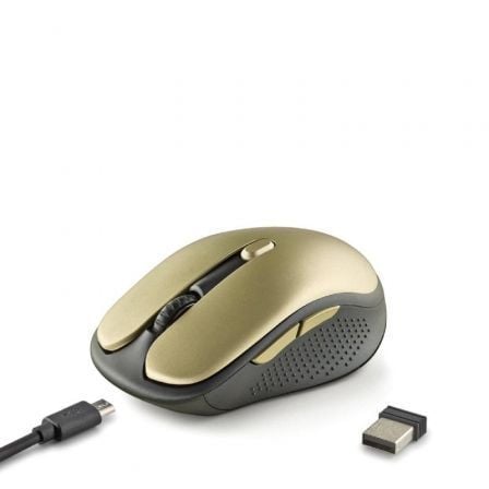 Ratón Inalámbrico NGS Evo Rust/ Batería recargable/ Hasta 1600 DPI/ Dorado Ratón Inalámbrico NGS Evo Rust/ Batería recargable/ Hasta 1600 DPI/ Dorado