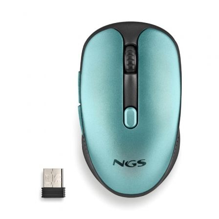Ratón Inalámbrico NGS Evo Rust/ Batería recargable/ Hasta 1600 DPI/ Verde Agua Ratón Inalámbrico NGS Evo Rust/ Batería recargable/ Hasta 1600 DPI/ Verde Agua