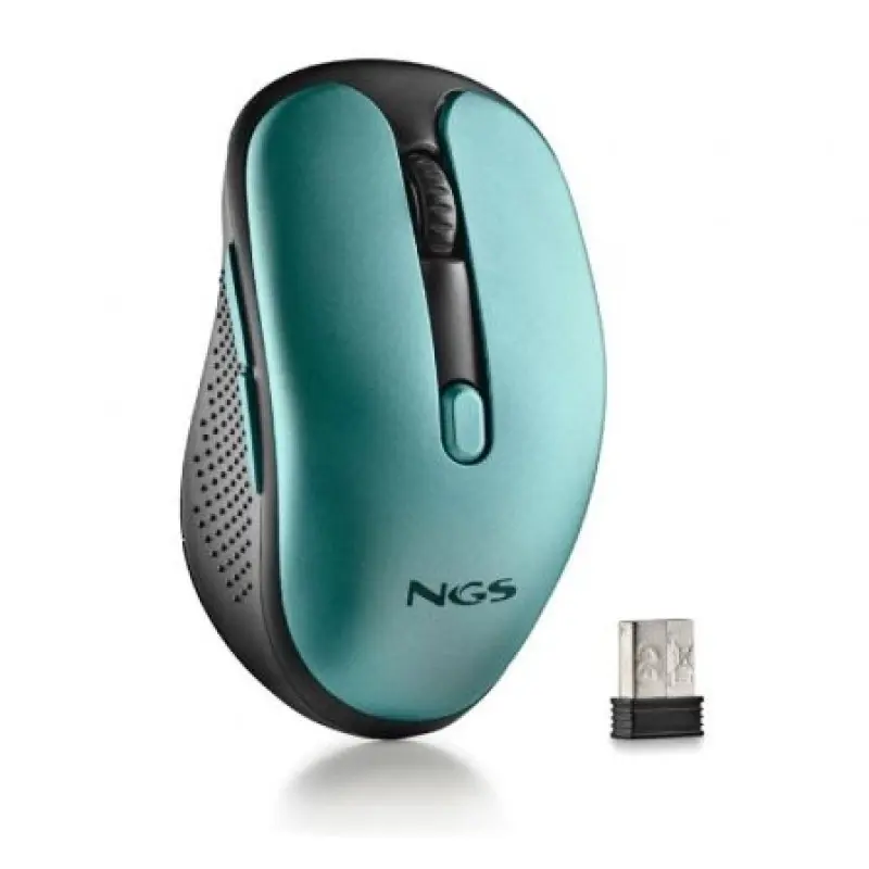 Ratón Inalámbrico NGS Evo Rust/ Batería recargable/ Hasta 1600 DPI/ Verde Agua Ratón Inalámbrico NGS Evo Rust/ Batería recargable/ Hasta 1600 DPI/ Verde Agua
