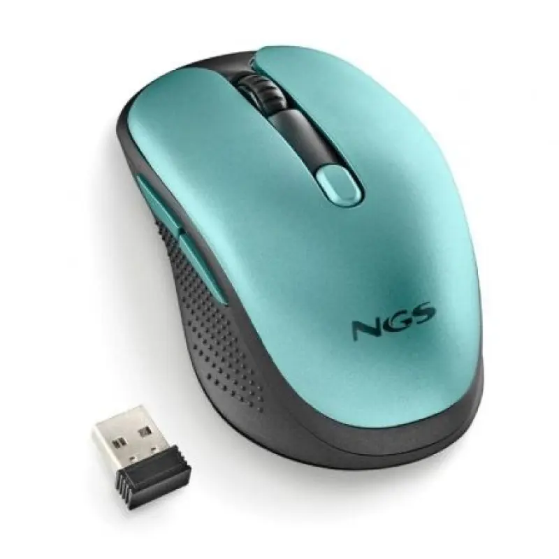 Ratón Inalámbrico NGS Evo Rust/ Batería recargable/ Hasta 1600 DPI/ Verde Agua Ratón Inalámbrico NGS Evo Rust/ Batería recargable/ Hasta 1600 DPI/ Verde Agua