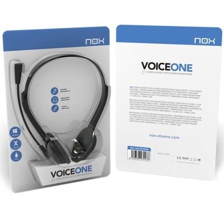 Auriculares Nox Voice One/ con Micrófono/ Jack 3.5/ Negros Auriculares Nox Voice One/ con Micrófono/ Jack 3.5/ Negros