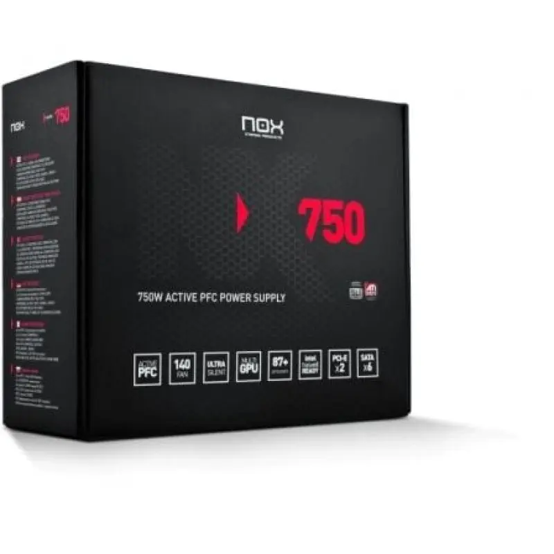 Fuente de Alimentación Nox NX/ 750W/ Ventilador 14cm Fuente de Alimentación Nox NX/ 750W/ Ventilador 14cm