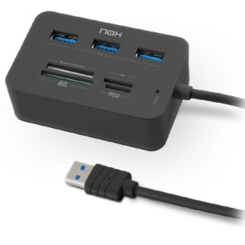 Hub USB 3.0 Nox Reader One/ 3xUSB/ 1x Lector de Tarjetas Hub USB 3.0 Nox Reader One/ 3xUSB/ 1x Lector de Tarjetas