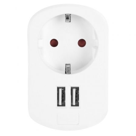 Enchufe Orbegozo EN 1200/ 1 Toma Schuko/ 2 Tomas USB Enchufe Orbegozo EN 1200/ 1 Toma Schuko/ 2 Tomas USB