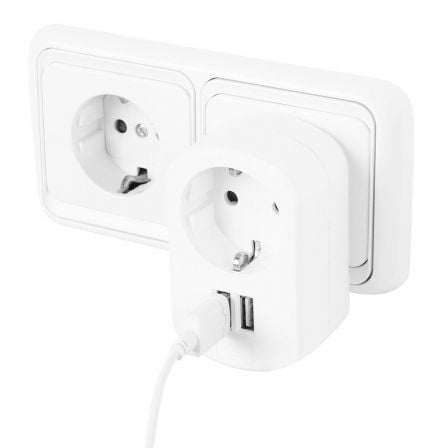 Enchufe Orbegozo EN 1200/ 1 Toma Schuko/ 2 Tomas USB Enchufe Orbegozo EN 1200/ 1 Toma Schuko/ 2 Tomas USB