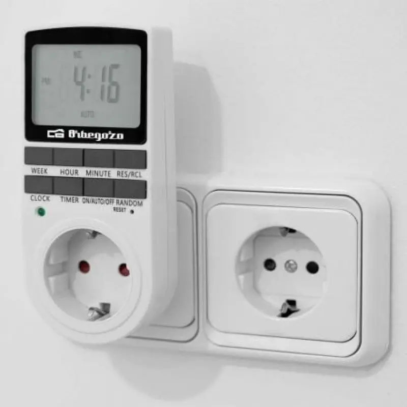 Programador de Enchufe Orbegozo PG 25/ Potencia Máxima 3680W Programador de Enchufe Orbegozo PG 25/ Potencia Máxima 3680W