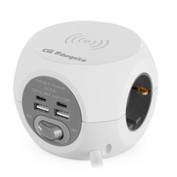 Regleta Orbegozo EN 4500 con Carga inalámbrica/ 3 Tomas de corriente/ 2 USB - 2 USB Tipo C/ Cable 1.5m/ Blanca y Gris Regleta Orbegozo EN 4500 con Carga inalámbrica/ 3 Tomas de corriente/ 2 USB - 2 USB Tipo C/ Cable 1.5m/ Blanca y Gris