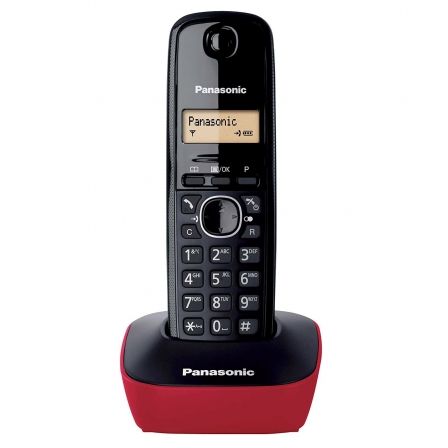 Teléfono Inalámbrico Panasonic KX-TG1611/ Negro y Rojo Teléfono Inalámbrico Panasonic KX-TG1611/ Negro y Rojo