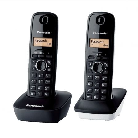 Teléfono Inalámbrico Panasonic KX-TG1612SP1/ Pack DUO/ Negro Teléfono Inalámbrico Panasonic KX-TG1612SP1/ Pack DUO/ Negro