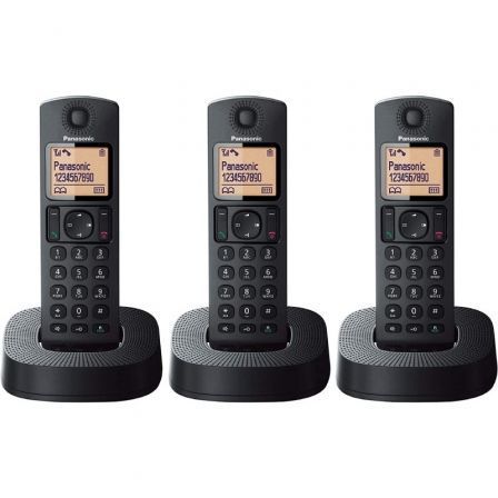 Teléfono Inalámbrico Panasonic KX-TGC313SP/ Pack TRÍO/ Negro Teléfono Inalámbrico Panasonic KX-TGC313SP/ Pack TRÍO/ Negro
