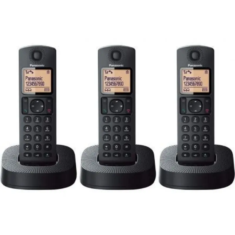 Teléfono Inalámbrico Panasonic KX-TGC313SP/ Pack TRÍO/ Negro Teléfono Inalámbrico Panasonic KX-TGC313SP/ Pack TRÍO/ Negro
