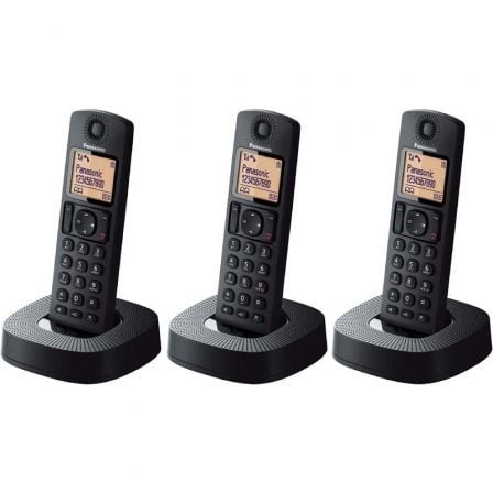 Teléfono Inalámbrico Panasonic KX-TGC313SP/ Pack TRÍO/ Negro Teléfono Inalámbrico Panasonic KX-TGC313SP/ Pack TRÍO/ Negro
