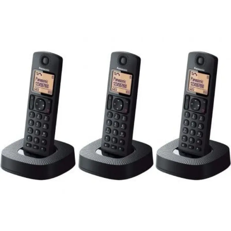 Teléfono Inalámbrico Panasonic KX-TGC313SP/ Pack TRÍO/ Negro Teléfono Inalámbrico Panasonic KX-TGC313SP/ Pack TRÍO/ Negro