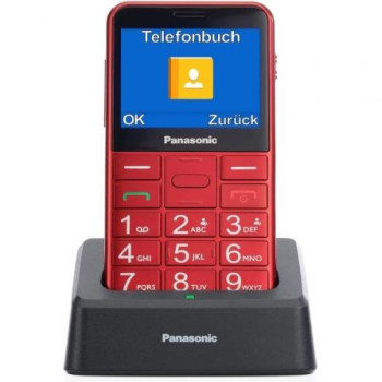 Teléfono Móvil Panasonic KX-TU155EXRN para Personas Mayores/ Rojo Teléfono Móvil Panasonic KX-TU155EXRN para Personas Mayores/ Rojo