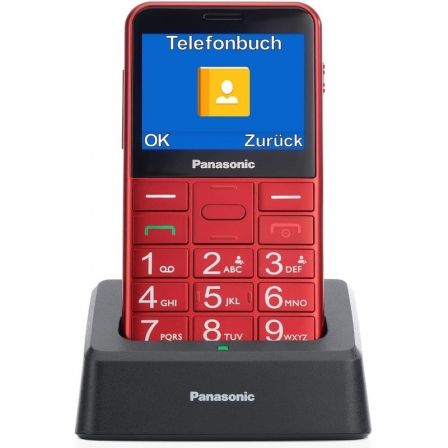 Teléfono Móvil Panasonic KX-TU155EXRN para Personas Mayores/ Rojo Teléfono Móvil Panasonic KX-TU155EXRN para Personas Mayores/ Rojo