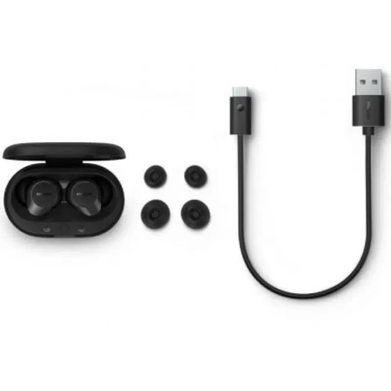 Auriculares Bluetooth Philips TAT1209 con estuche de carga/ Autonomía 6h/ Negros Auriculares Bluetooth Philips TAT1209 con estuche de carga/ Autonomía 6h/ Negros
