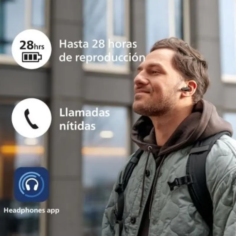 Auriculares Bluetooth Philips TAT2139BK con estuche de carga/ Autonomía 7h/ Negros Auriculares Bluetooth Philips TAT2139BK con estuche de carga/ Autonomía 7h/ Negros