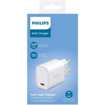 Cargador de Pared Philips DLP4329C/ 1xUSB Tipo-C/ 20W Cargador de Pared Philips DLP4329C/ 1xUSB Tipo-C/ 20W