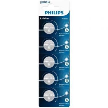 Pack de 5 Pilas de Botón Philips CR2025P5/01B Lithium/ 3V Pack de 5 Pilas de Botón Philips CR2025P5/01B Lithium/ 3V