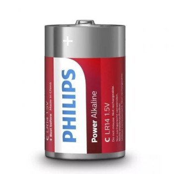 Pack de 2 Pilas C Philips LR14P2B/10/ 1.5V/ Alcalinas Pack de 2 Pilas C Philips LR14P2B/10/ 1.5V/ Alcalinas