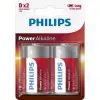 Pack de 2 Pilas D Philips LR20P2B/10/ 1.5V/ Alcalinas Pack de 2 Pilas D Philips LR20P2B/10/ 1.5V/ Alcalinas