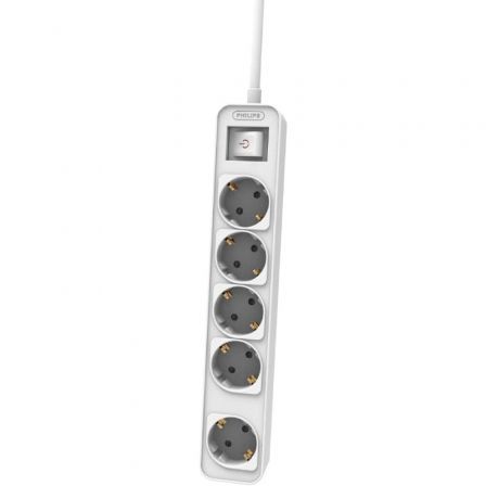 Regleta con Interruptor Philips CHP2154W/10/ 5 Tomas de corriente/ Cable 1.5m/ Blanco Regleta con Interruptor Philips CHP2154W/10/ 5 Tomas de corriente/ Cable 1.5m/ Blanco